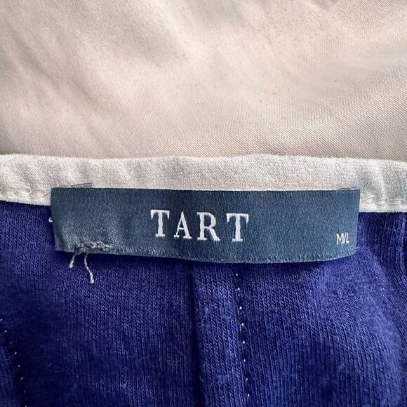 Tart Striped Open Front Cocoon Style Viscose Blend Cardigan Blue White Medium - Picture 3 of 4